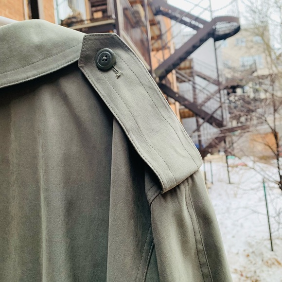 Olive Trench Coat 40 Short / Christian Dumas Trench Classique olive ceinturé - Picture 5 of 8